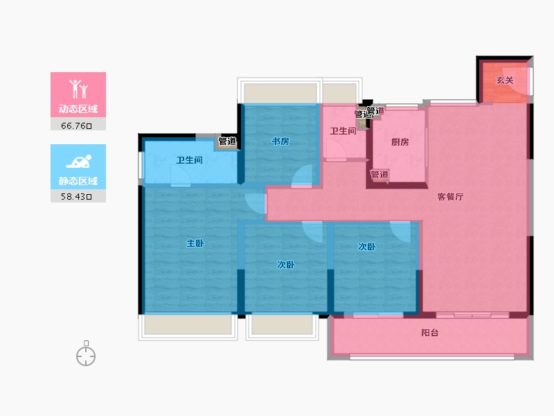 江苏省-南京市-江畔都会上城-112.72-户型库-动静分区