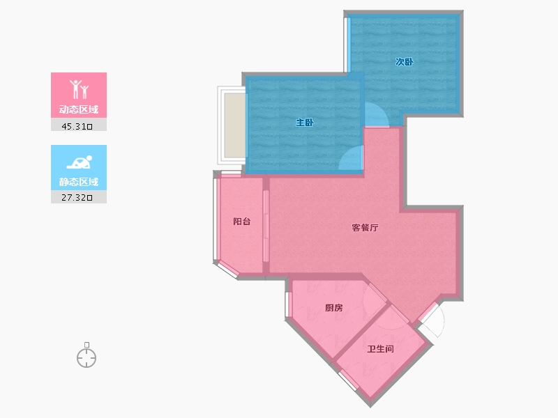 贵州省-贵阳市-贵阳恒大南明御府-65.00-户型库-动静分区