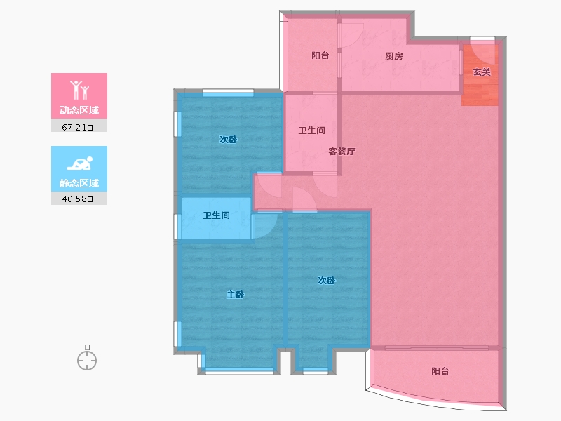 广东省-广州市-骏景花园-98.76-户型库-动静分区