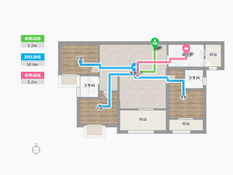 广东省-深圳市-传麒东湖名苑-63.99-户型库-动静线