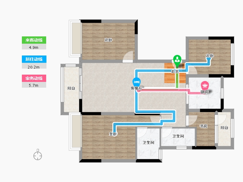 江苏省-徐州市-中梁府-110.42-户型库-动静线