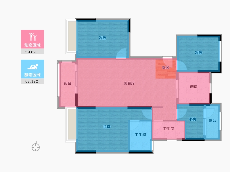 江苏省-徐州市-中梁府-110.42-户型库-动静分区