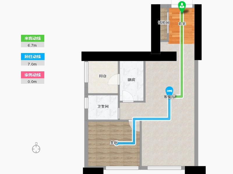 重庆-重庆市-重庆来福士住宅-64.38-户型库-动静线