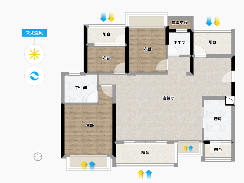 广东省-惠州市-保利·阳光城-92.02-户型库-采光通风