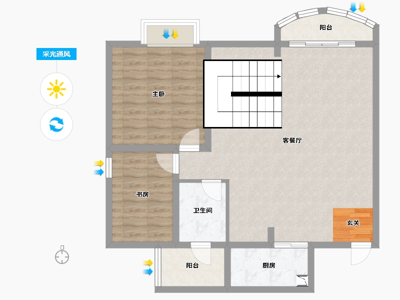 云南省-临沧市-临翔时代广场-87.51-户型库-采光通风