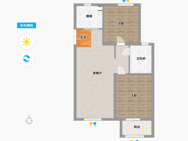 北京-北京市-白石山居・春华园-78.70-户型库-采光通风