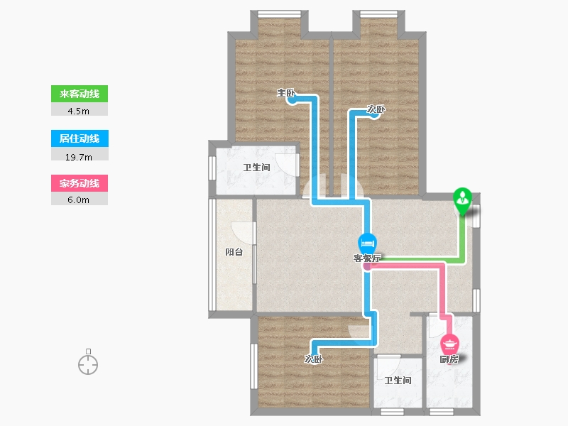 湖北省-武汉市-海昌天澜三期-89.63-户型库-动静线