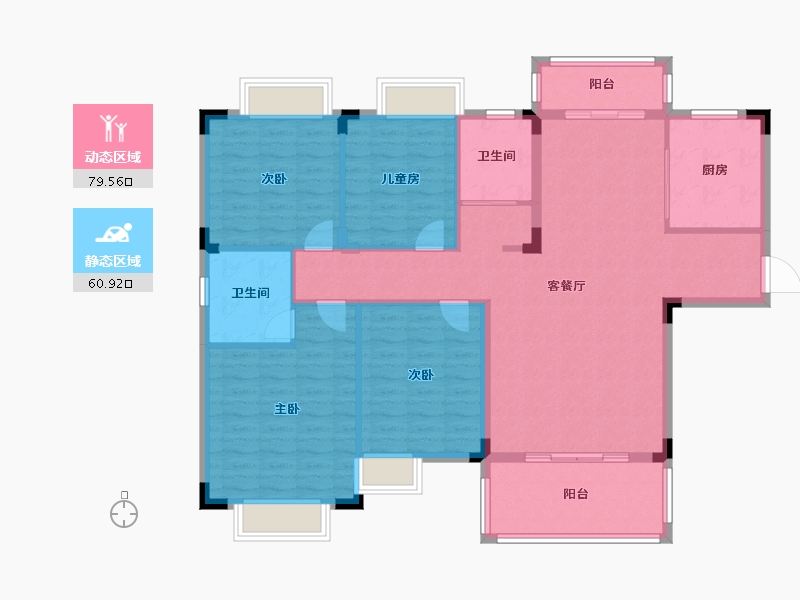 湖北省-宜昌市-碧桂园豪庭-128.00-户型库-动静分区