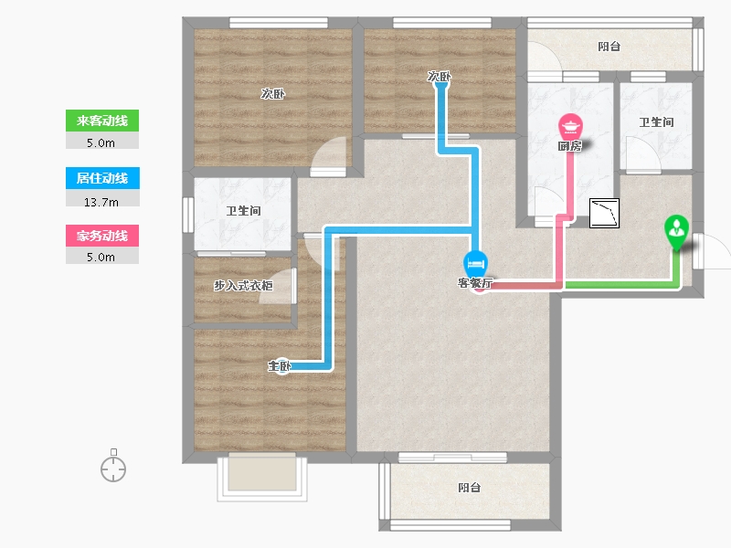 陕西省-西安市-汇悦城-90.55-户型库-动静线