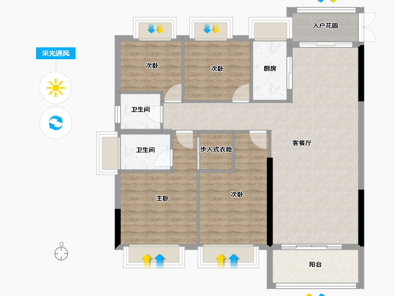 江西省-九江市-中辉国际-108.56-户型库-采光通风