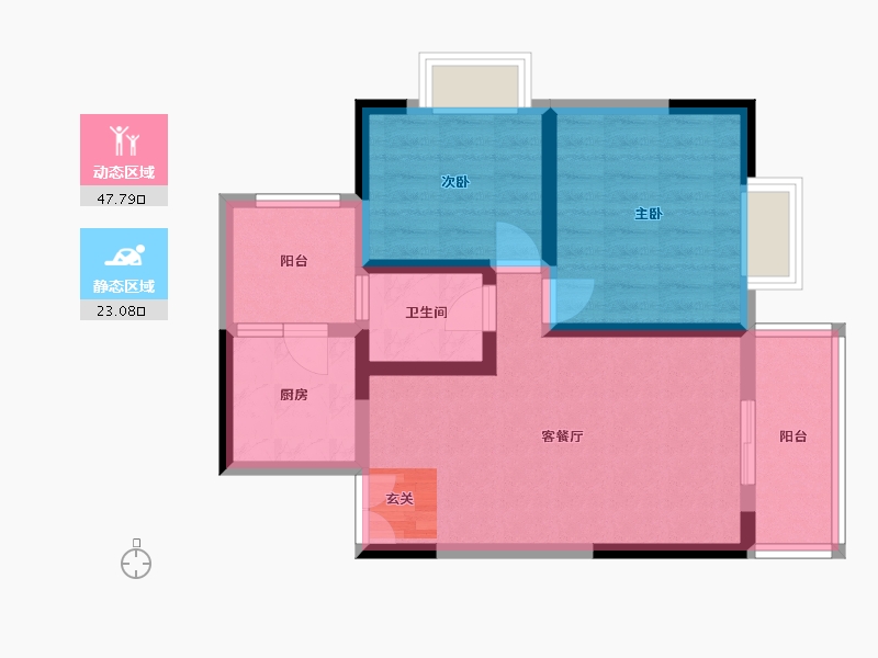 广东省-广州市-美林海岸花园-62.04-户型库-动静分区