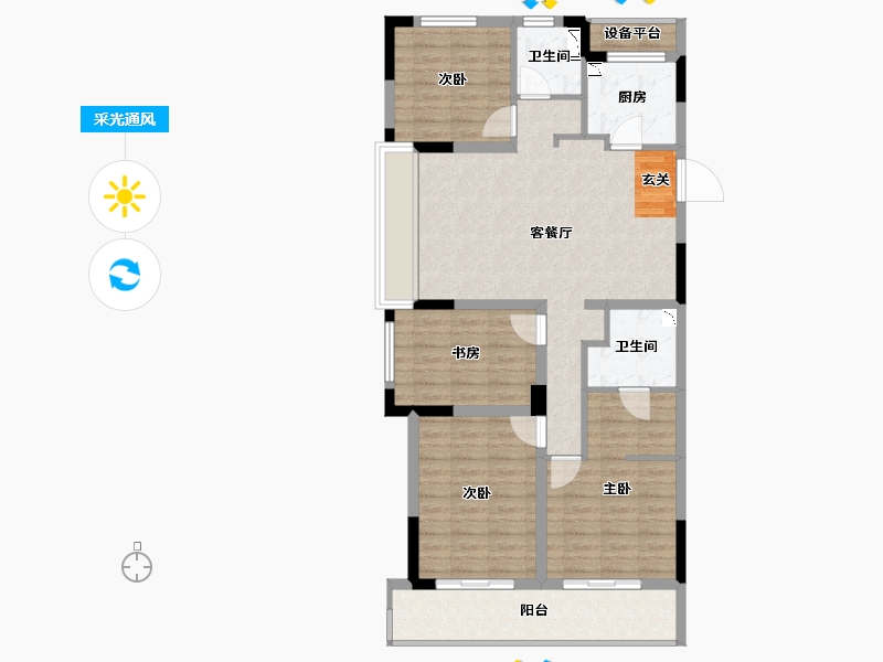 浙江省-杭州市-杭州融创城-99.27-户型库-采光通风