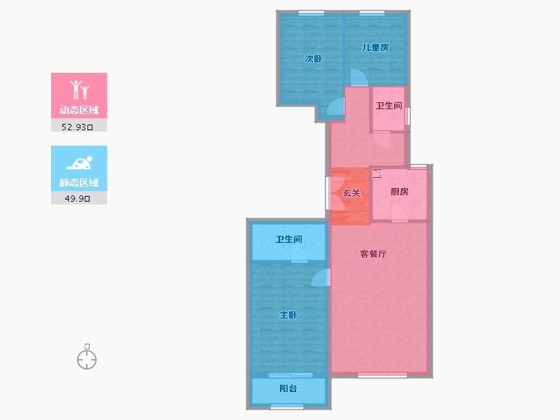 北京-北京市-西山上品湾MOMA-92.69-户型库-动静分区