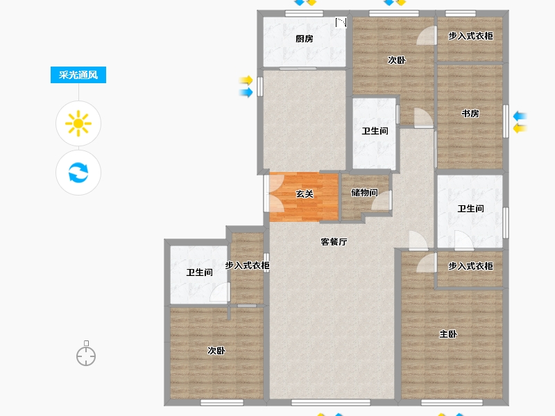 北京-北京市-大苑海淀府-163.32-户型库-采光通风