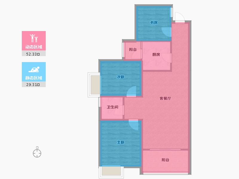 贵州省-贵阳市-优品城邦-72.81-户型库-动静分区