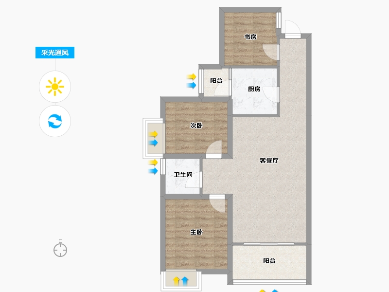 贵州省-贵阳市-优品城邦-72.81-户型库-采光通风