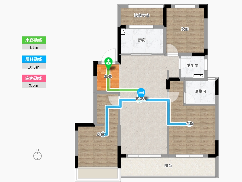 浙江省-杭州市-杭州融创城-90.09-户型库-动静线