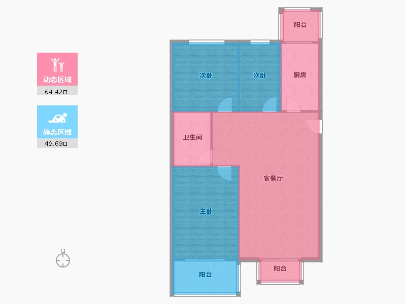 天津-天津市-滨海家园-105.32-户型库-动静分区