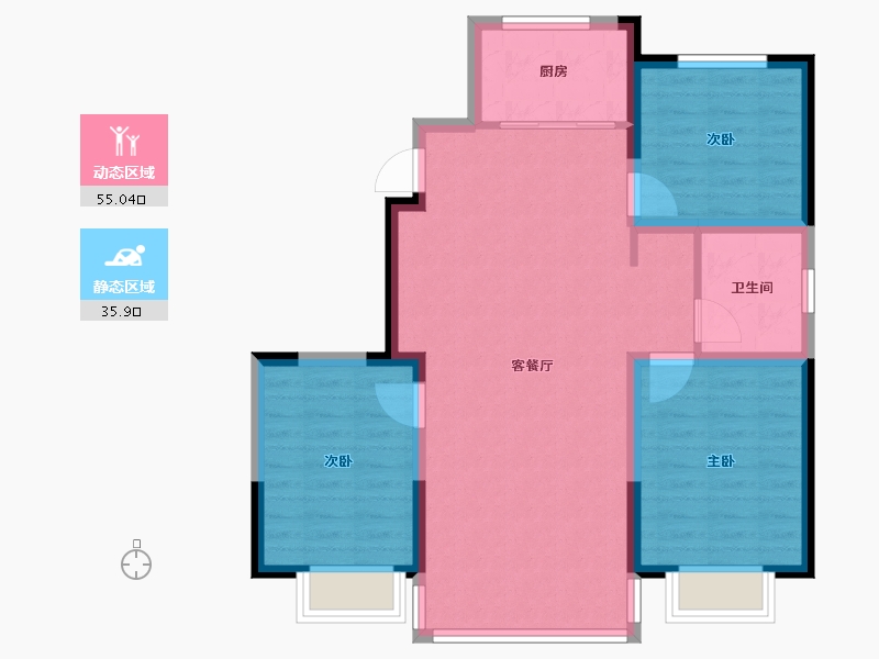 河北省-承德市-兆丰东澄-82.00-户型库-动静分区