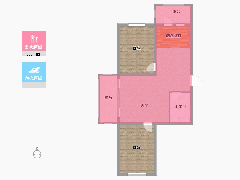 黑龙江省-哈尔滨市-北岸观江国际-79.79-户型库-动静分区