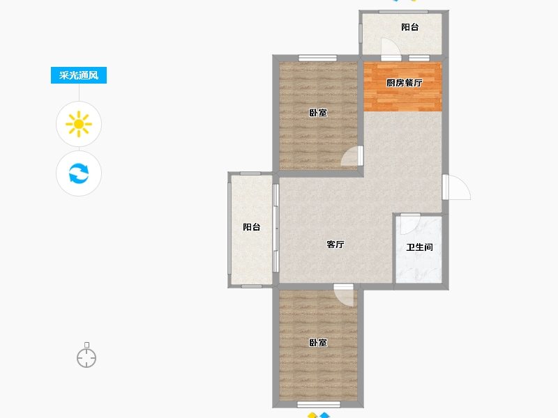 黑龙江省-哈尔滨市-北岸观江国际-79.79-户型库-采光通风