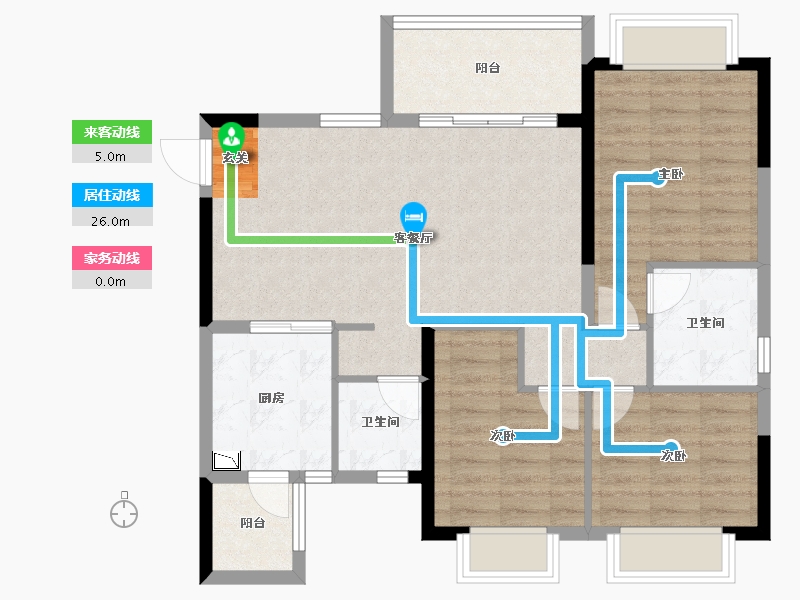 四川省-成都市-恒大翡翠龙庭-86.48-户型库-动静线