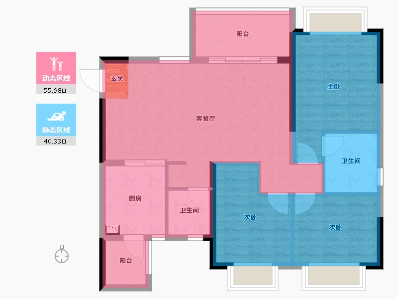 四川省-成都市-恒大翡翠龙庭-86.48-户型库-动静分区