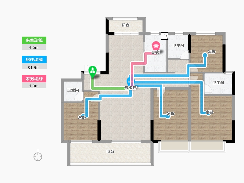 浙江省-丽水市-松溪溪语-126.00-户型库-动静线