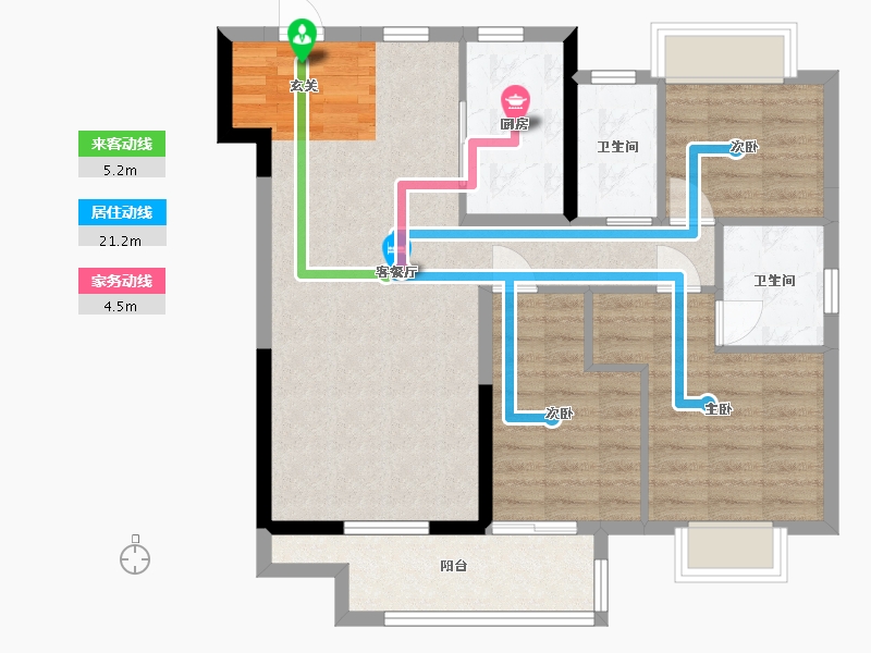 湖北省-荆州市-特发幸福里-83.58-户型库-动静线