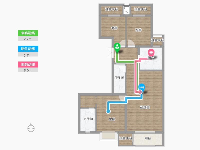 黑龙江省-哈尔滨市-中盟首府-93.36-户型库-动静线