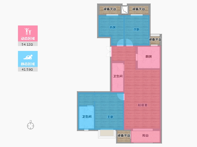 黑龙江省-哈尔滨市-中盟首府-93.36-户型库-动静分区