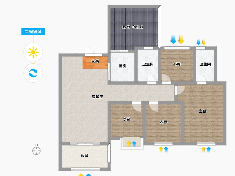 四川省-凉山彝族自治州-桐盛·惠风苑-119.22-户型库-采光通风