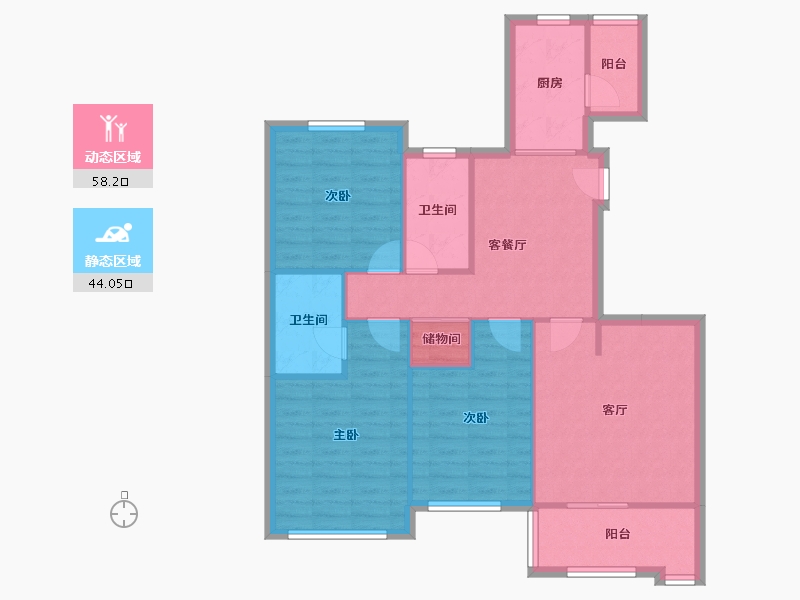 上海-上海市-渔洋苑-92.39-户型库-动静分区