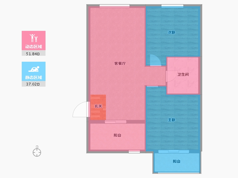 北京-北京市-西府海棠-81.99-户型库-动静分区