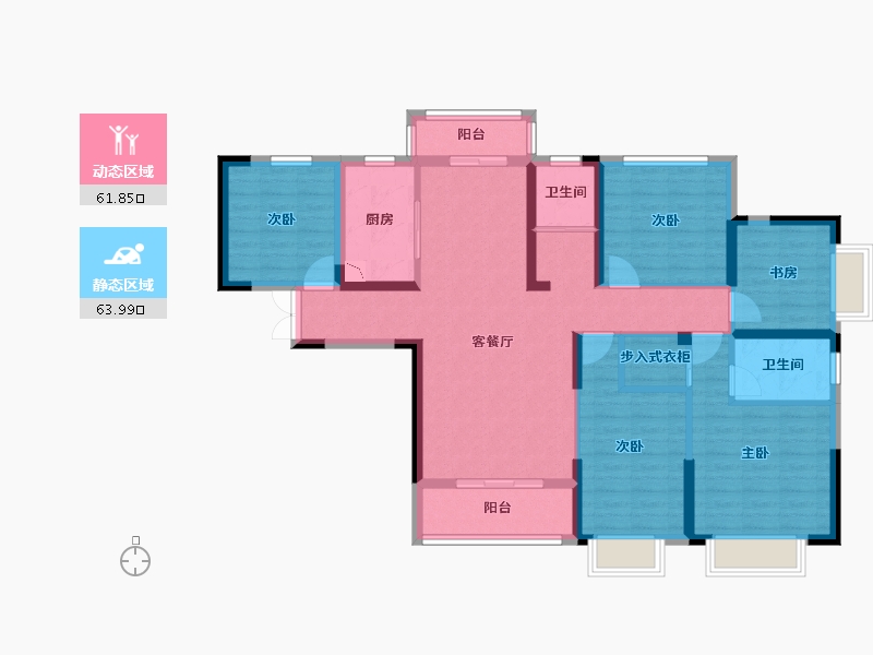 湖南省-长沙市-联诚雅郡-111.53-户型库-动静分区