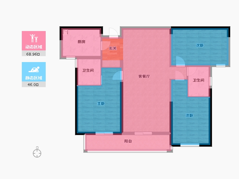 湖南省-长沙市-梅溪湖玺悦-102.81-户型库-动静分区