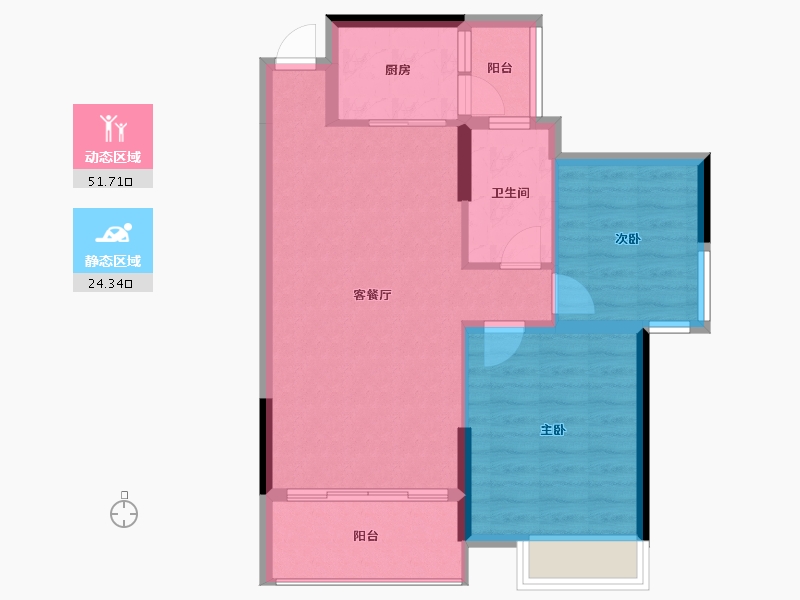 广西壮族自治区-南宁市-天池山・东1号-68.59-户型库-动静分区