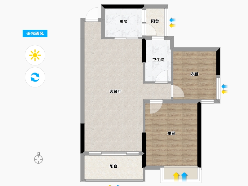 广西壮族自治区-南宁市-天池山・东1号-68.59-户型库-采光通风