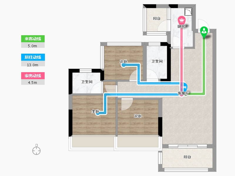 四川省-遂宁市-和喜・公园里-64.15-户型库-动静线