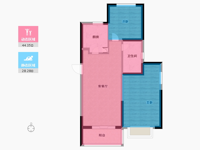 江苏省-南京市-云台天境-64.37-户型库-动静分区