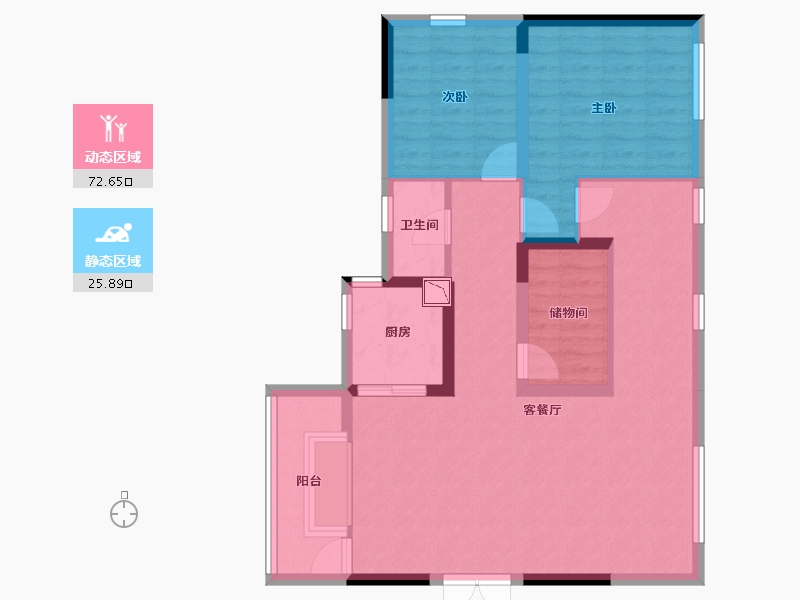 四川省-宜宾市-丽雅九里长江-88.20-户型库-动静分区