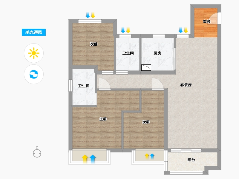 山东省-青岛市-金茂智慧国际城-78.80-户型库-采光通风