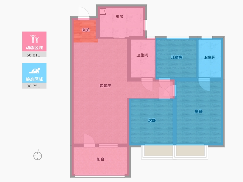 山东省-威海市-蓝光雍锦湾-84.80-户型库-动静分区