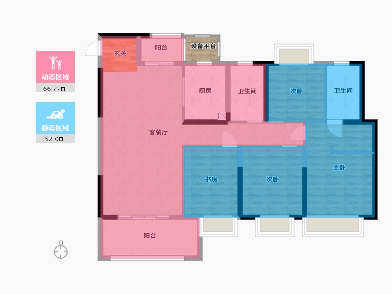 江苏省-南通市-海门麓园-108.00-户型库-动静分区