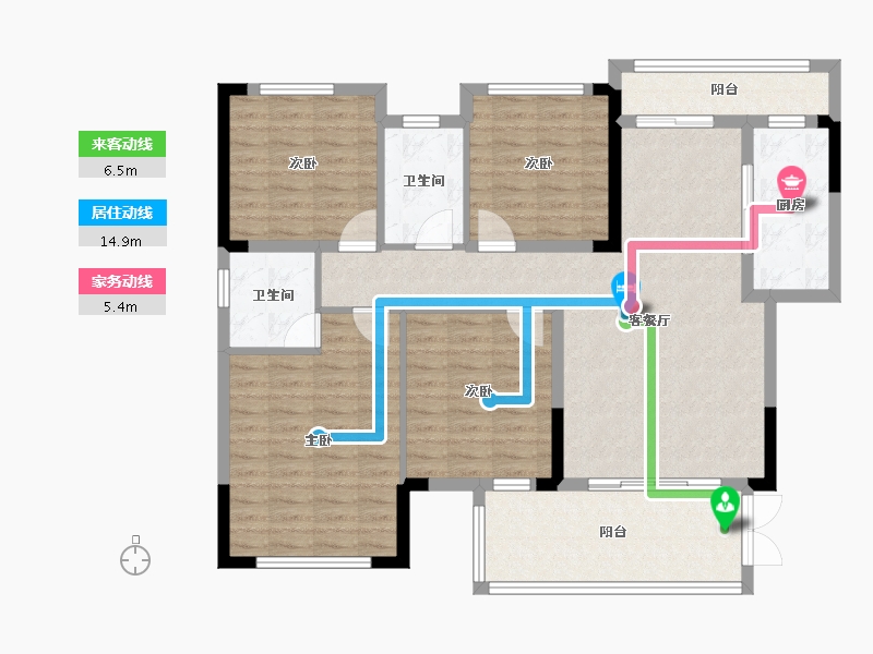 四川省-遂宁市-置信・安居逸都城-111.90-户型库-动静线