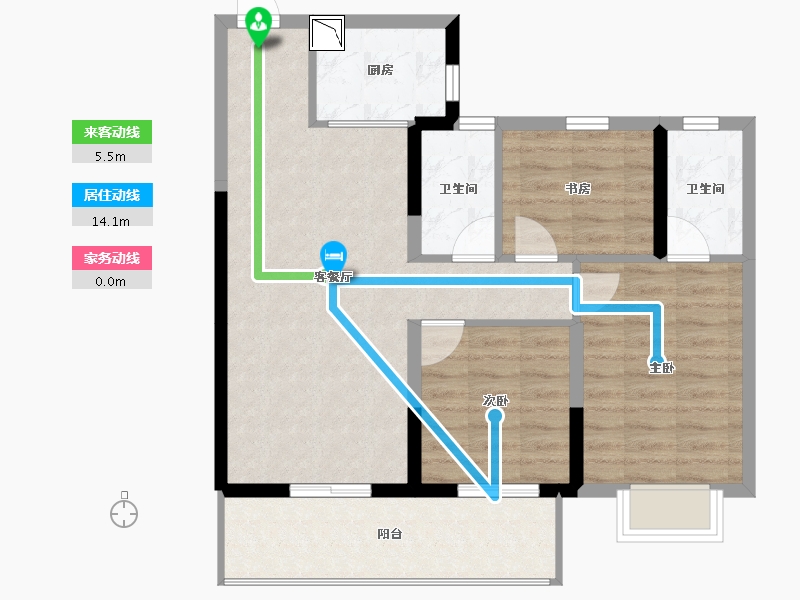 广西壮族自治区-南宁市-光明城市雅集苑-76.49-户型库-动静线