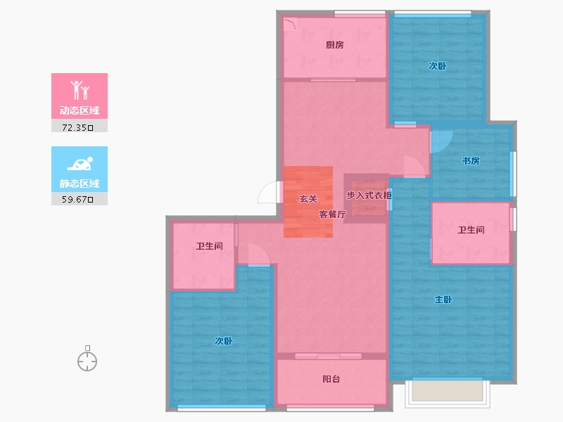 江苏省-南通市-滨江曙光之星-118.40-户型库-动静分区