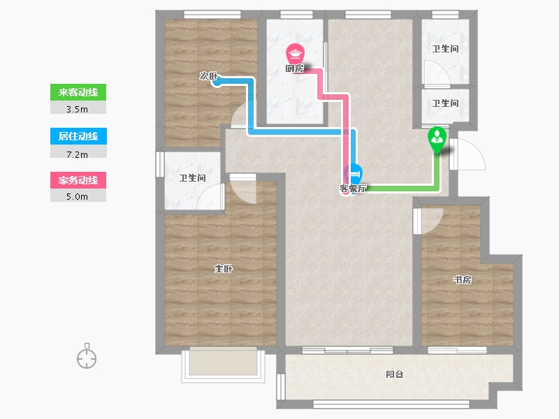 山东省-聊城市-世家・如意府-94.45-户型库-动静线