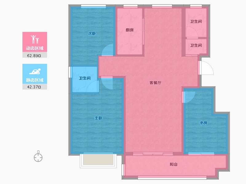 山东省-聊城市-世家・如意府-94.45-户型库-动静分区