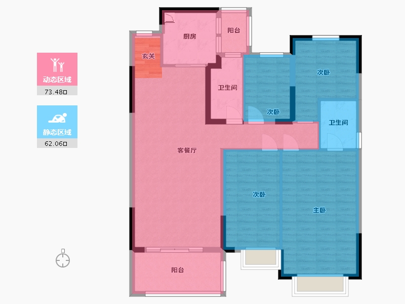 江苏省-南通市-南通恒大林溪郡-122.39-户型库-动静分区